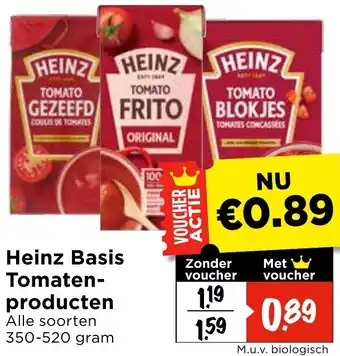 Vomar Voordeelmarkt Heinz Basis Tomatenproducten aanbieding