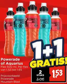 Vomar Voordeelmarkt Powerade of Aquarius aanbieding