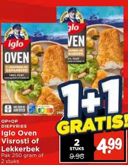 Vomar Voordeelmarkt Iglo Oven Visrosti of Lekkerbek aanbieding