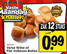 Vomar Voordeelmarkt Verse Witte of Fijn Volkoren Bollen aanbieding
