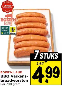 Vomar Voordeelmarkt Boer'n Land BBQ Varkensbraadworsten aanbieding