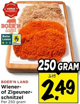 Vomar Voordeelmarkt Boer'n Land Wiener of Zigeunerschnitzel aanbieding