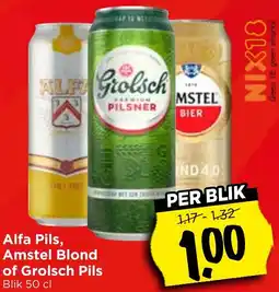 Vomar Voordeelmarkt Alfa Pils, Amstel Blond of Grolsch Pils aanbieding