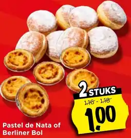 Vomar Voordeelmarkt Pastel de Nata of Berliner Bol aanbieding
