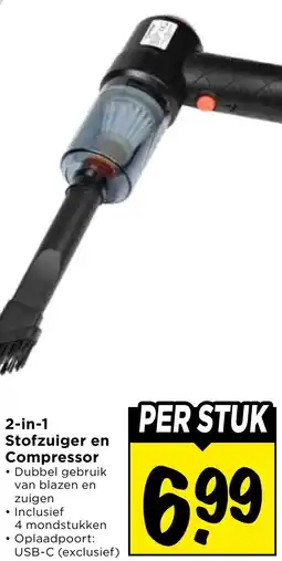 Vomar Voordeelmarkt 2-in-1 Stofzuiger en Compressor aanbieding