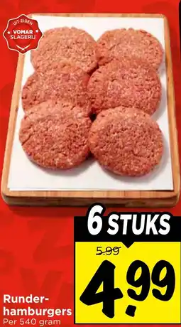 Vomar Voordeelmarkt Runderhamburgers aanbieding