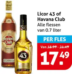 Hoogvliet Licor 43 of Havana Club aanbieding