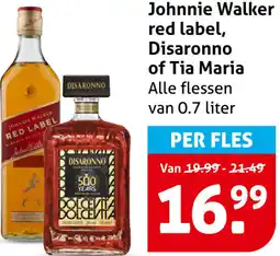 Hoogvliet Johnnie Walker red label, Disaronno of Tia Maria aanbieding