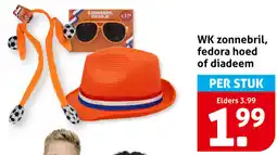Hoogvliet WK zonnebril, fedora hoed of diadeem aanbieding