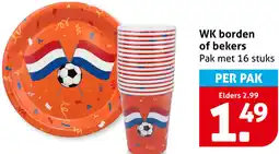 Hoogvliet WK borden of bekers aanbieding