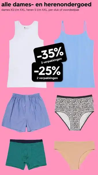 HEMA Alle dames en herenondergoed aanbieding