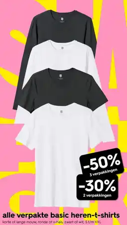 HEMA Alle verpakte basic heren-t-shirts aanbieding