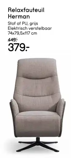 Leen Bakker Relaxfauteuil Herman aanbieding