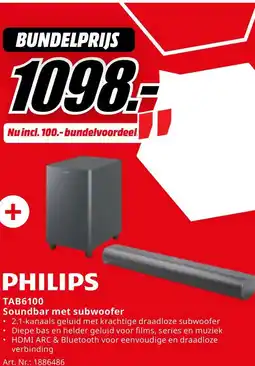 MediaMarkt Bekijk Philips Soundbar met subwoofer aanbieding