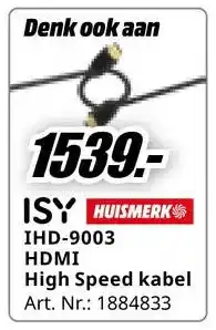 MediaMarkt Bekijk ISY HDMI High Speed Kabel aanbieding