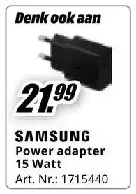 MediaMarkt Bekijk Samsung Power Adapter 15 Watt aanbieding