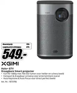 MediaMarkt XGIMI Draagbare Smart Projector aanbieding