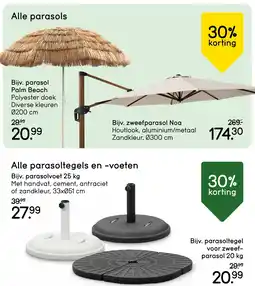 Leen Bakker Bekijk alle parasols, parasoltegels en -voeten aanbieding