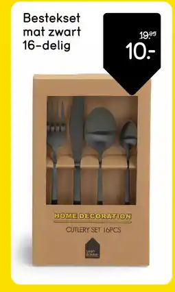 Leen Bakker Bekijk Bestekset mat zwart 16-delig aanbieding