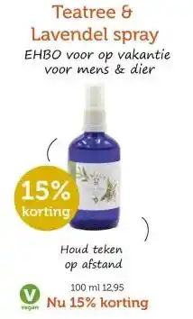 De Rode Pilaren Teatree &Lavendel spray aanbieding