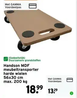 GAMMA Handson MDF meubeltransporter harde wielen 56x30 cm max. 200 kg aanbieding