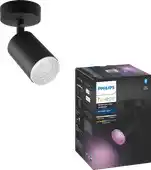 Bol.com Philips Hue Fugato Opbouwspot - White and Color Ambiance - GU10 - Zwart - 5,7W - Bluetooth aanbieding