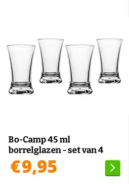 Obelink Bo-Camp 45 ml borrelglazen - set van 4 aanbieding
