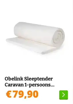 Obelink Obelink Sleeptender Caravan 1-persoons matrastopper - 195 x 82 x 5 cm aanbieding
