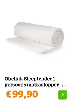 Obelink Obelink Sleeptender 1-persoons matrastopper - 200 x 90 x 7 cm aanbieding