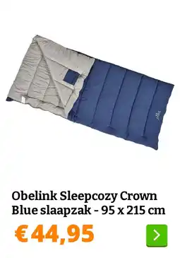 Obelink Obelink Sleepcozy Crown Blue slaapzak - 95 x 215 cm aanbieding