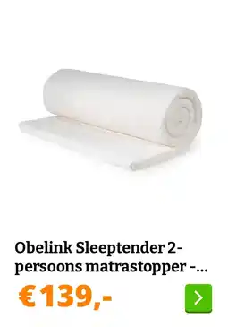 Obelink Obelink Sleeptender 2-persoons matrastopper - 200 x 140 x 7 cm aanbieding