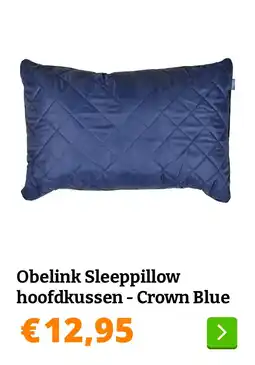 Obelink Obelink Sleeppillow hoofdkussen - Crown Blue aanbieding