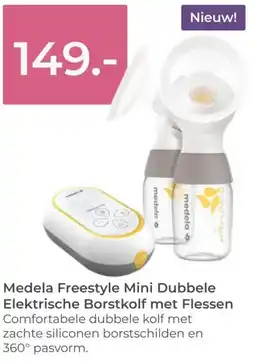 Prenatal Medela Freestyle Mini Dubbele Elektrische Borstkolf met Flessen aanbieding