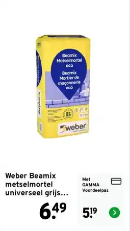 GAMMA Weber Beamix metselmortel universeel grijs 20 kg aanbieding