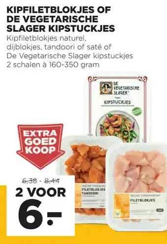 Jumbo Kipfiletblokjes of de vegetarische slager kipstuckjes 160-350g aanbieding