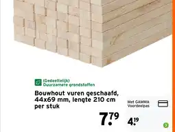 GAMMA Bouwhout vuren geschaafd, 44x69 mm, lengte 210 cm aanbieding