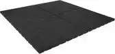 Bol.com Rubbermagazijn | Terrastegel rubber | Zwart | Per 1 m² | Per stuk | 100x100cm | Dikte 2,5cm aanbieding