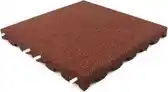 Bol.com Rubberen tegel voor speelplaats | 4 stuks | Per 1 m² | rood | 50x50x8cm (incl.pennen) aanbieding