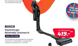 Electroworld Bosch Steelstofzuiger BXS1041BQC Unlimited 10 aanbieding