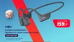Electroworld Shokz Draadloze hoofdtelefoon OpenRun Pro 2 Bone Conduction Zwart aanbieding