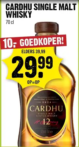 Dirck 3 Cardhu single malt whisky aanbieding