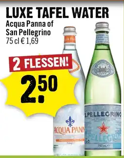 Dirck 3 Luxe tafel water Acqua Panna of San Pellegrino aanbieding