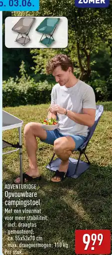 ALDI Adventuridge opvouwbare campingstoel aanbieding