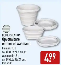 ALDI Home creation opvouwbare emmer of wasmand aanbieding