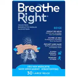 Holland & Barrett 2e product 50% korting | Breathe Right Neusstrips Large Beige - 30 stuks aanbieding