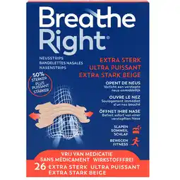 Holland & Barrett 2e product 50% korting | Breathe Right Neusstrips Extra Sterk Beige - 26 stuks aanbieding