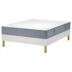 IKEA LyngÖr Lattenmatrasbodem met poten, Vågstranda stevig/lichtblauw wit, 180x200 cm aanbieding