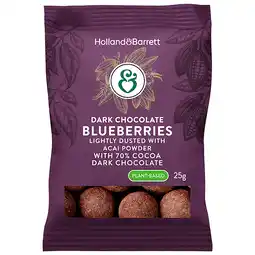 Holland & Barrett Holland & Barrett Dark Chocolate Blueberries - 25g aanbieding