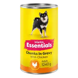 Zooplus 12x1240g Briantos Essentials Chunks in Gravy Huhn Hundefutter nass aanbieding