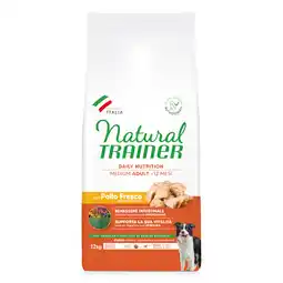 Zooplus 30% korting! 2 x Natural Trainer droogvoer voor honden - Adult Medium met Kip 2 x 12 kg aanbieding